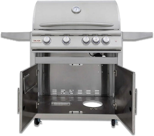 Parrilla de gas Blaze Premium LTE+ empotrada de 40 pulgadas y cinco quemadores en acero inoxidable