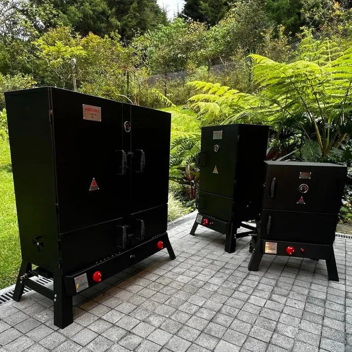 Ahumador vertical tipo barril a carbón o gas de Parrilleros Aficionados, envíos a todo Colombia