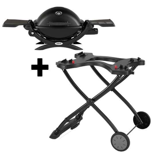 Parrilla A Gas Weber Q 1200 + Carrito Portátil