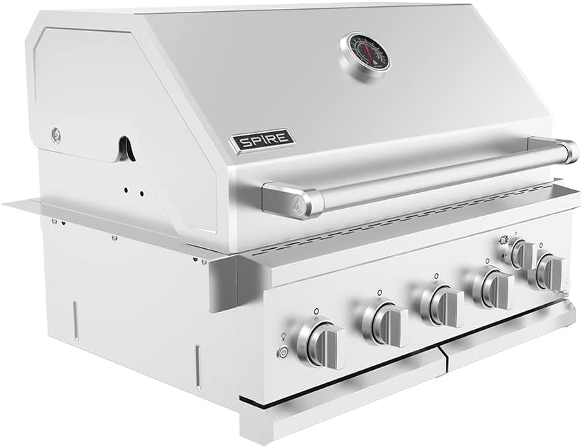 SPIRE Parrilla Empotrada de 5 Quemadores Doble Combustible, Cuerpo Completo en Acero Inoxidable 304