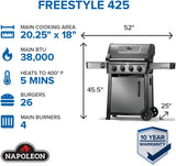 Asador a gas Napoleon con estantes plegables