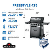 Asador a Gas Napoleon Freestyle 425 – 4 Quemadores, Gas Natural o Propano