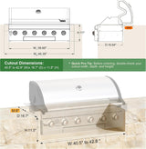 Asador Empotrable a Gas Brand-Man 6 Quemadores 40 Pulgadas
