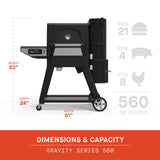 Asador Ahumador Masterbuilt Gravity Series 800 con Plancha y Parrilla