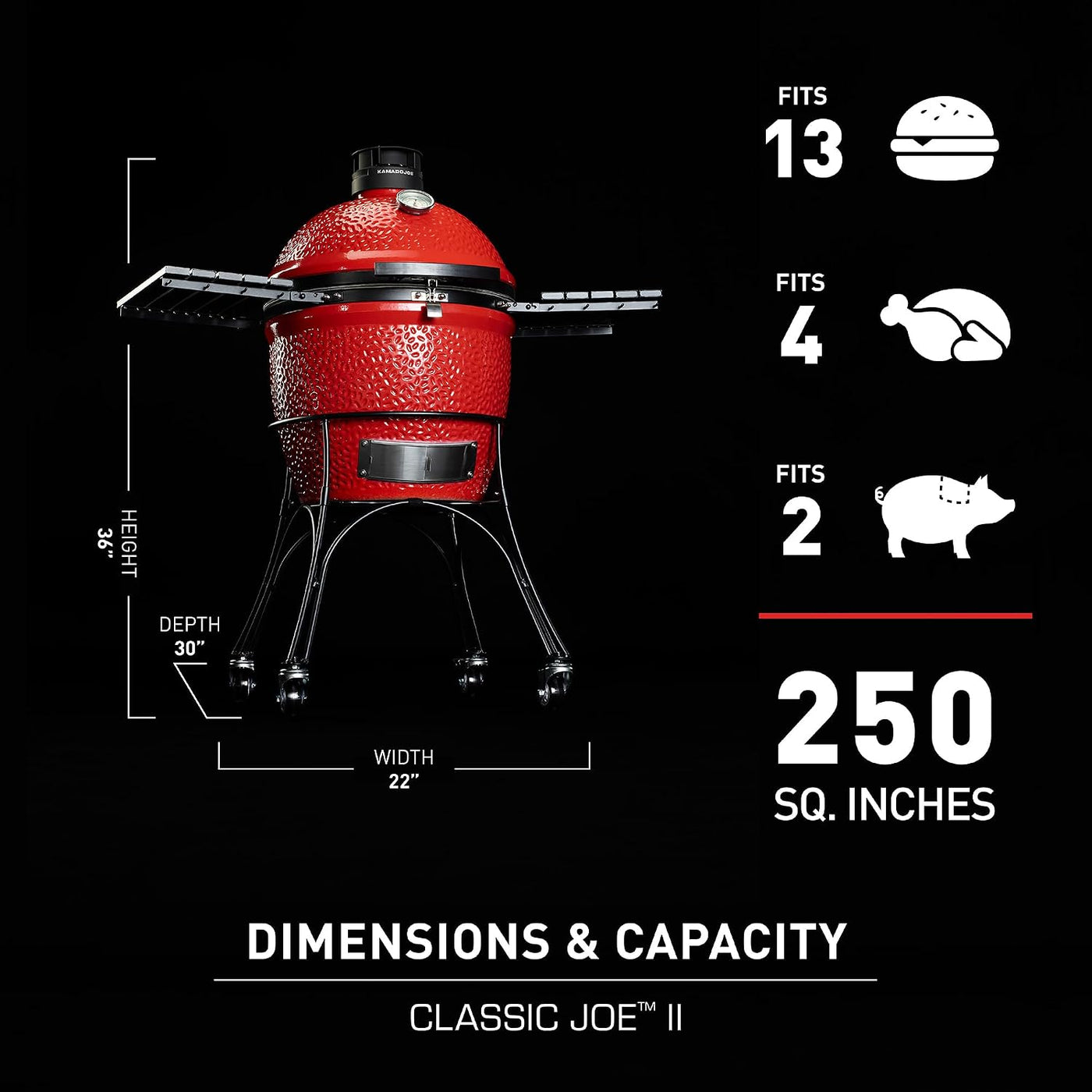 Kamado Joe Classic II - Parrilla y Ahumador Cerámica 18" con Carrito