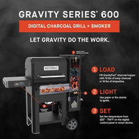 Parrilla ahumador Masterbuilt Gravity 600 que alcanza temperatura en pocos minutos