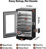 Ahumador Eléctrico East Oak 30" – 725 pulg² con Sonda de Temperatura