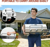 Asador portátil ONLYFIRE con patas plegables y manija reforzada para transportarlo