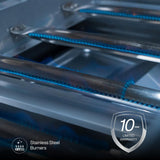SPIRE Parrilla Empotrada de 5 Quemadores Doble Combustible, Cuerpo Completo en Acero Inoxidable 304