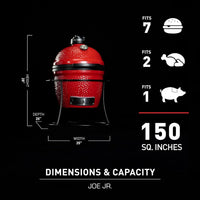 Kamado Joe Jr - Parrilla Portátil Cerámica 13.5" con Soporte - Parrilleros Aficionados