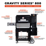 Asador Ahumador Masterbuilt Gravity Series 800 con Plancha y Parrilla