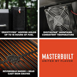 Masterbuilt Gravity Series 600 sobre carrito con ruedas, modelo MB20041023