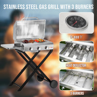 Tapa del asador ONLYFIRE con termómetro integrado y deflector de calor