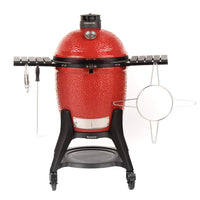Kamado Joe Classic I con el accesorio de rotisería montado en el costado