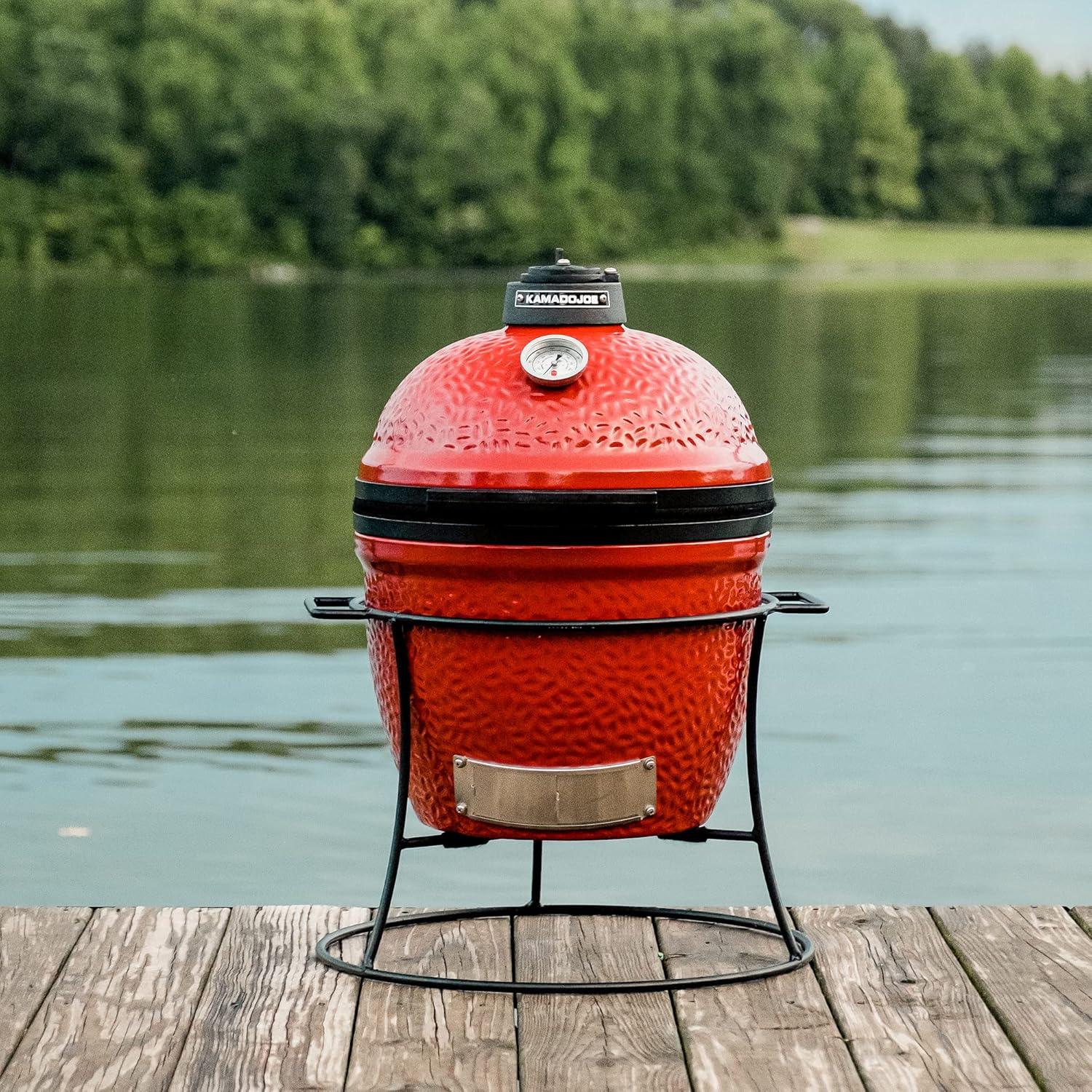 Kamado Joe Jr - Parrilla Portátil Cerámica 13.5" con Soporte - Parrilleros Aficionados