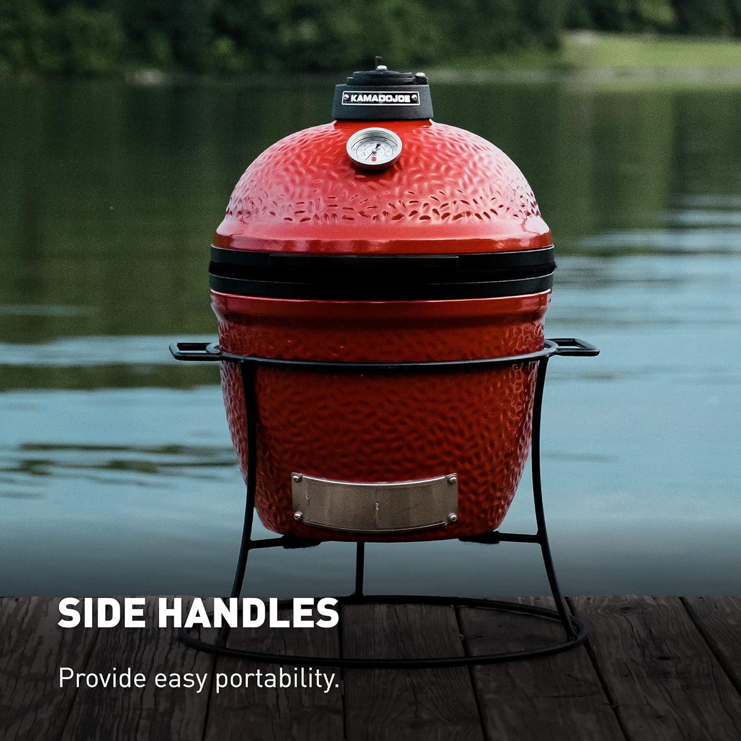 Kamado Joe Jr - Parrilla Portátil Cerámica 13.5" con Soporte - Parrilleros Aficionados