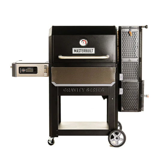 Parrilla y ahumador de carbón digital Masterbuilt, ideal para asados y bbq en exteriores.