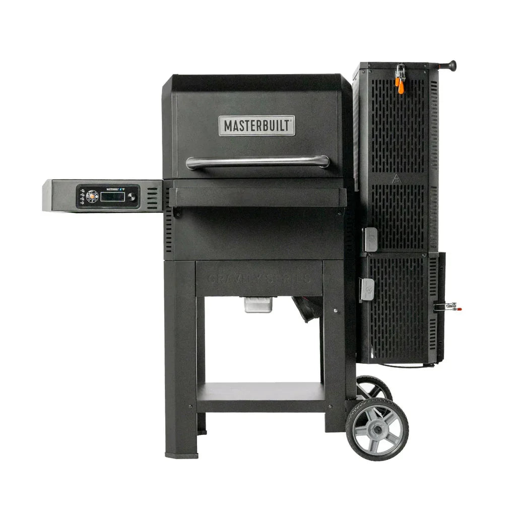 Parrilla y ahumador digital de carbón con control digital, ideal para asados y ahumados BBQ.