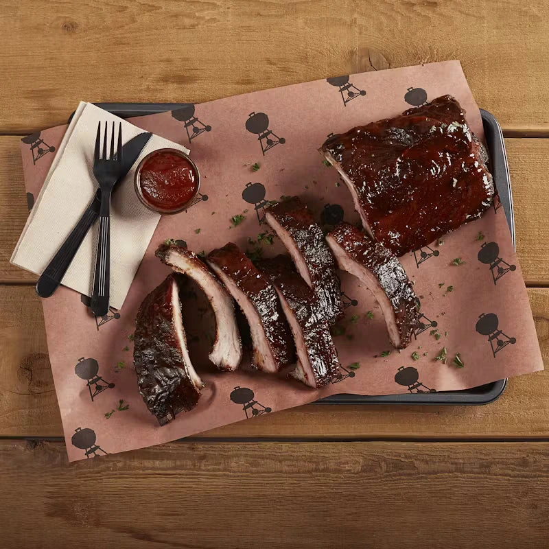 Papel para ahumar Weber con Comida