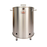 Barril asador jumbo de acero inoxidable con termómetro integrado, ideal para asados y ahumados