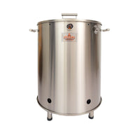Barril asador jumbo de acero inoxidable con termómetro integrado, ideal para asados y ahumados