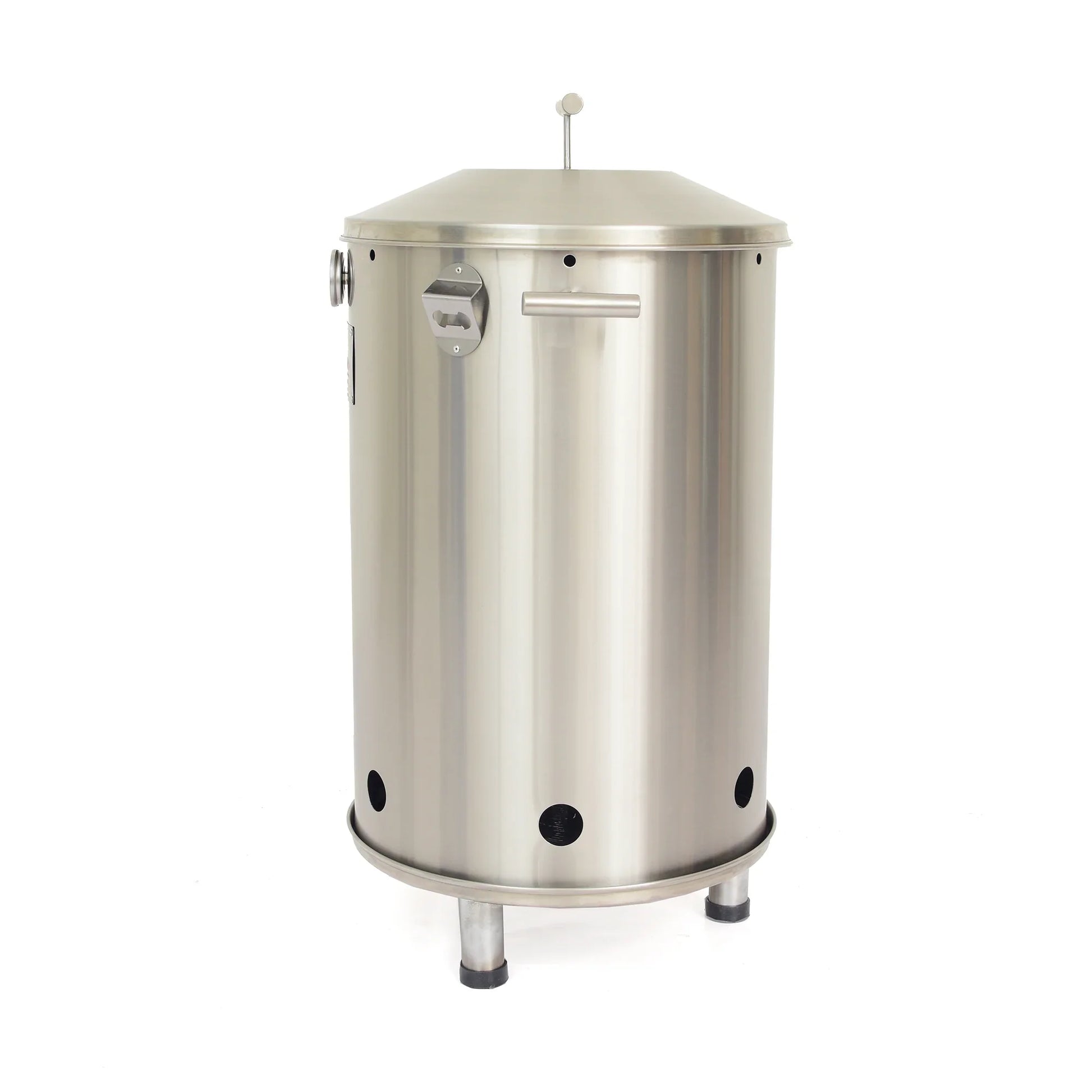 Barril asador mediano de acero inoxidable para asados, parrilla y ahumados