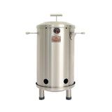 Barril asador pequeño de acero inoxidable con termómetro, ideal para asados y ahumados