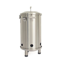 Barril asador pequeño de acero inoxidable, ideal para asados, ahumados y parrilla