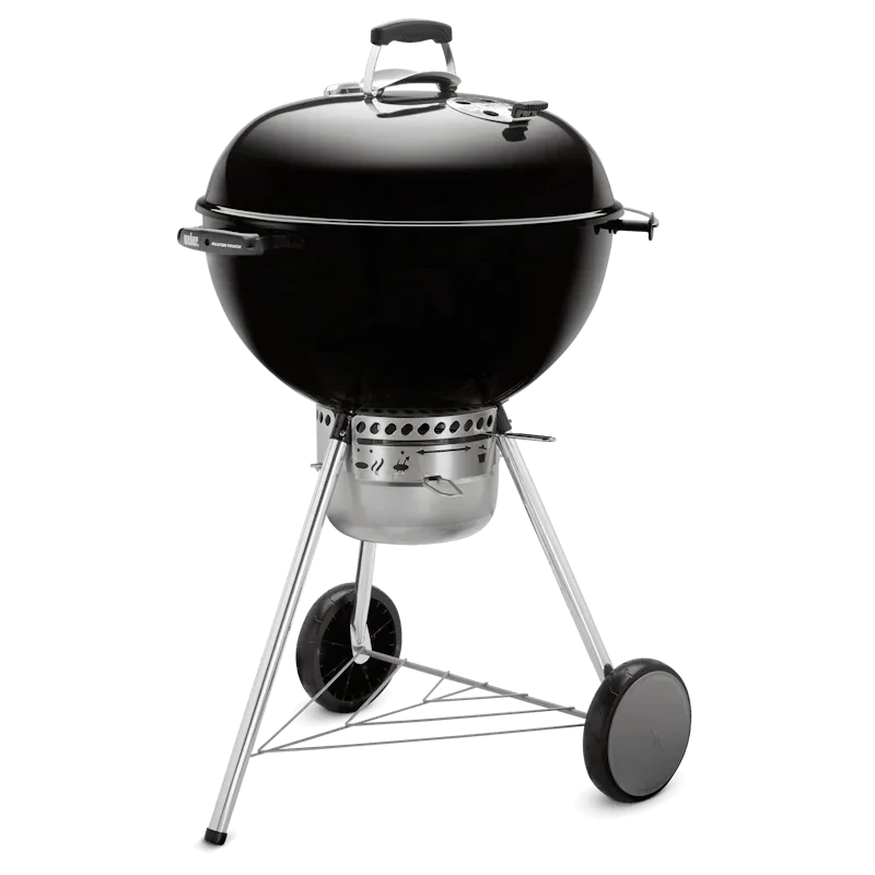 Asador a carbón portátil de color negro, ideal para parrilla, ahumados y BBQ en exteriores