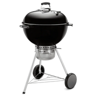 Asador a carbón portátil de color negro, ideal para parrilla, ahumados y BBQ en exteriores
