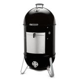 Ahumador de carbón negro con puerta metálica, ideal para asados, parrilla y bbq