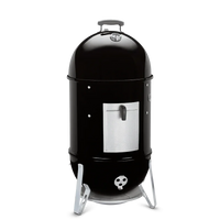 Ahumador negro vertical para asados, parrilla, ahumados y bbq, ideal para carbón o leña