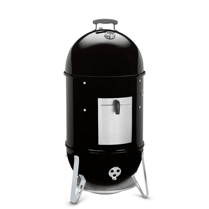 Ahumador negro vertical para asados, parrilla, ahumados y bbq, ideal para carbón o leña